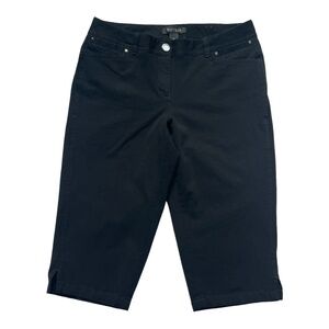 White House Black Market WHBM Stretchy Capris Pedal Pushers Size 4 Black Pockets